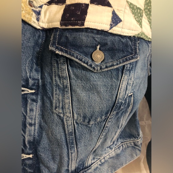 Polo Ralph Lauren Quilted Patchwork Denim Trucker jeans aztec Jacket size Small - Picture 14 of 15